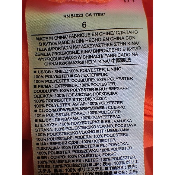 Banana Republic Coral Pleated Sleeveless Tie Waist Dress Women's Size 6 - Picture 5 of 7